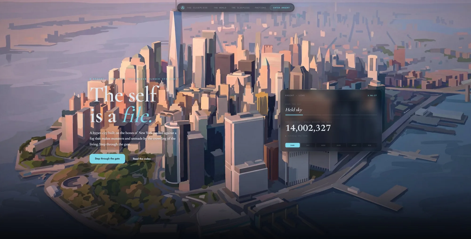 Argent — AI-built fantasy hyper-city website